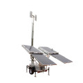 Outdoor solar powered mobile light tower for lighting